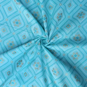Green Abstract Design Cotton Printed Fabric